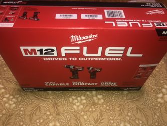 Milwaukee M12 FUEL 12-Volt Lithium-Ion Brushless Cordless Hammer Drill and Impact Driver Combo Kit (2-Tool) w(2) Batteries & Bag. New in the Box!