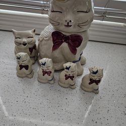 Shawnee Puss N Boots Vintage Cookie Jar Salt Shaker Creamer Set