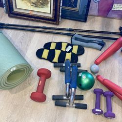 Exercise Equipment Dumbbells Weights Thigh Master Yoga Mat Hiking Poles Sports 