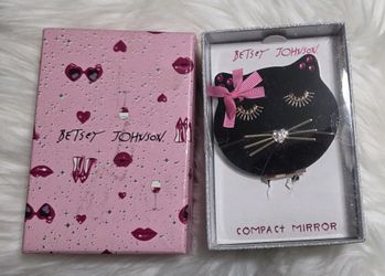 Betsey Johnson Black Cat Compact Mirror