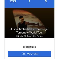 JT ticket For Tonight!