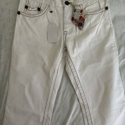 Rockstar Y2K White Embroidered Jeans