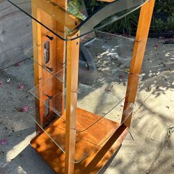 Wood And Glass Media Center/Computer Desk