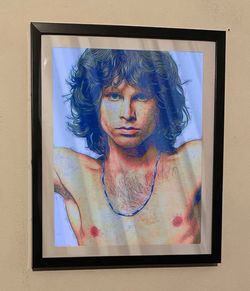 jim morrison from the doors custom art piece on black frame