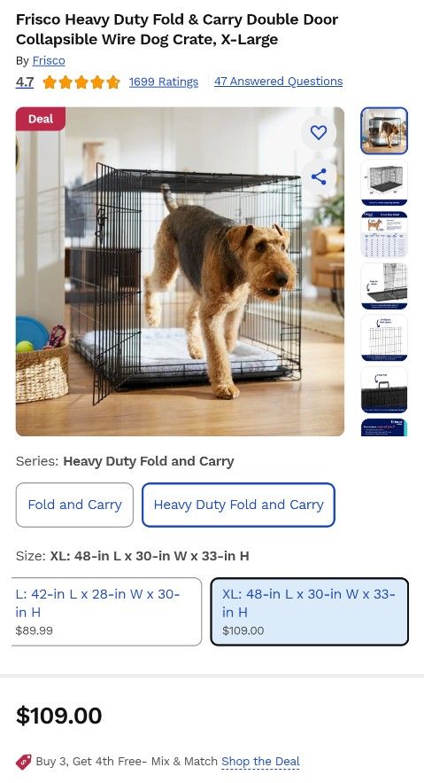 XL Frisco Dog Crate Never Used