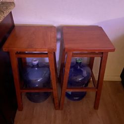 Two Wood Stools 