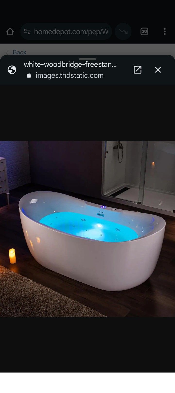 Woodbridge Air And Whirlpool Heated Bathtub (BJ400)