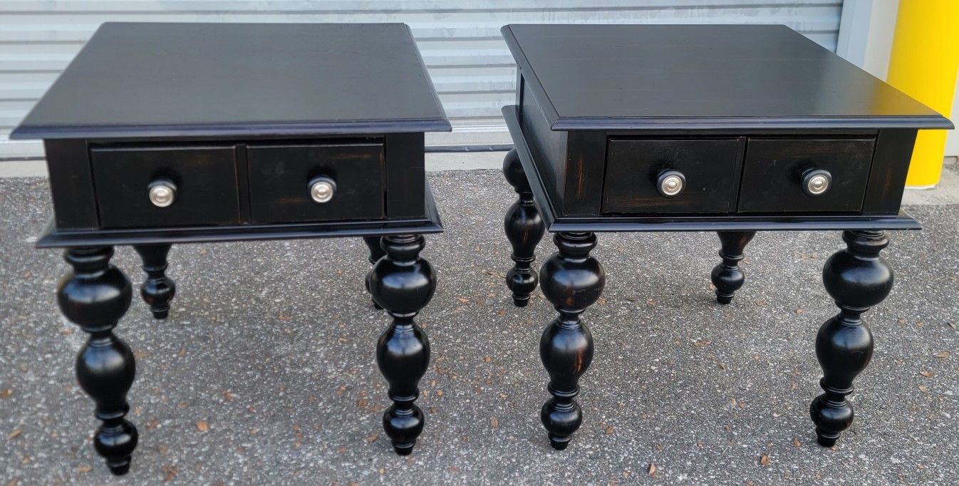 (FREE DELIVERY) Ethan Allen New Country Side Tables / End Tables Black