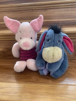 New 1990s Eeyore and Piglet Disney Store Stuff Animals
