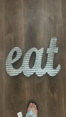 Galvanized Metal "Eat" Wall Sign