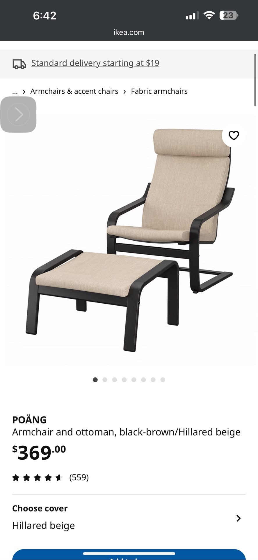 Ikea Poäng Chair + Ottoman