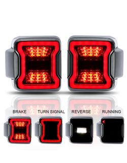 Pair of led taillights fit Jeep Wrangler JL 2018 to 2025