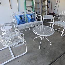 6pc Vintage Wrought Iron Outdoor Patio Furniture Set