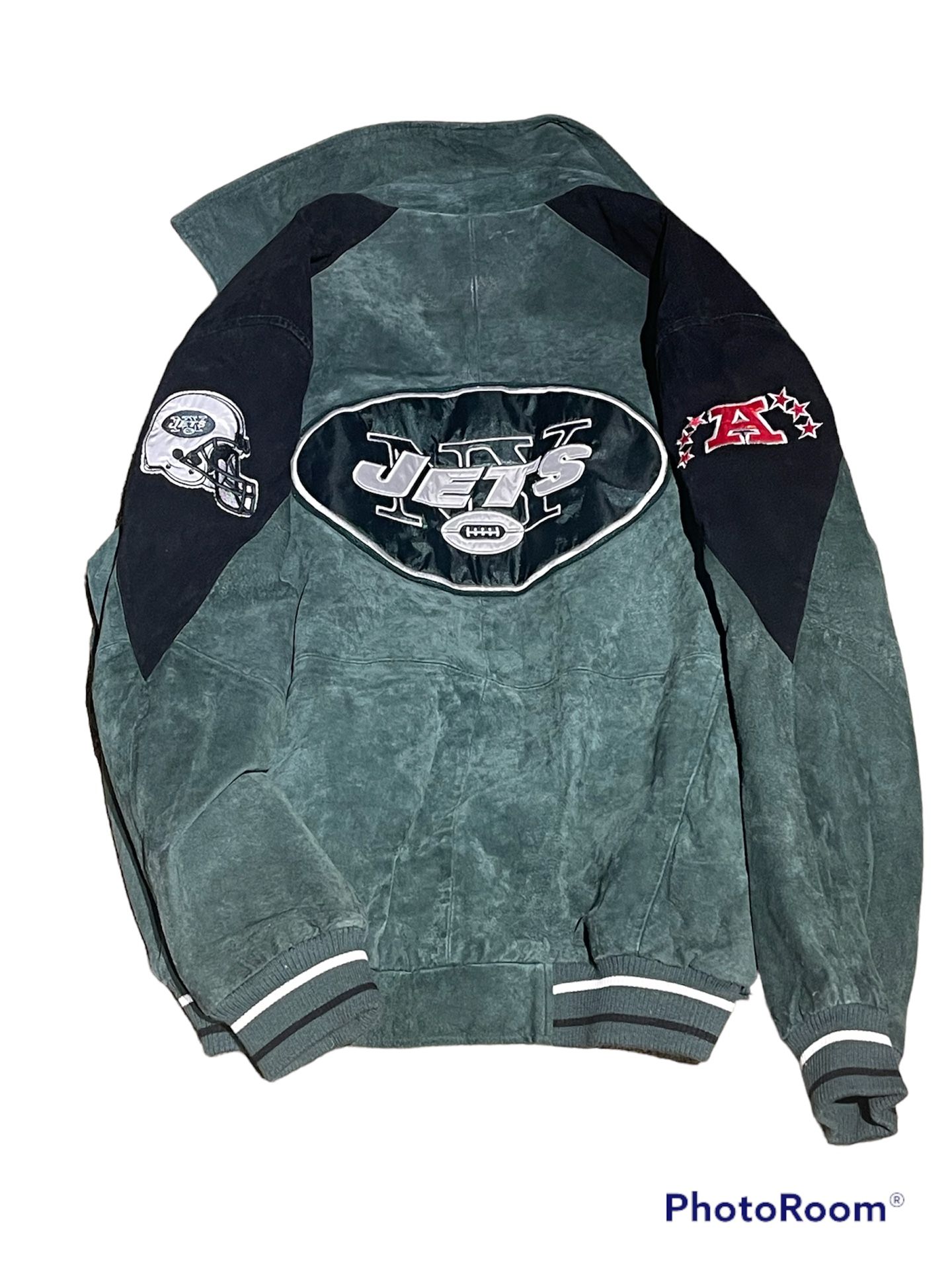 Green Black New York Jets NFL Team Leather Jacket