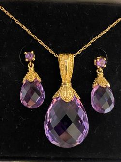 14K GOLD BRIOLETTE AMETHYST NECKLACE