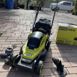 RYOBI ONE+ 18V 13 in. Cordless Battery Walk Behind Push Lawn Mower with 4.0 Ah Battery and Charger