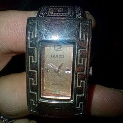 Vintage Silver Bangle Gucci Watch Works 