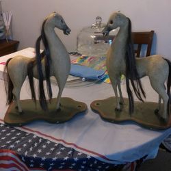 Beautiful Wooden Carved Stallions-$45
