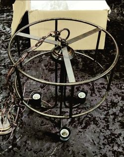 Brand new rustic all metal  hanging light adjustable chain $35