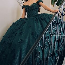 Small Quinceañera Dress Emerald Green