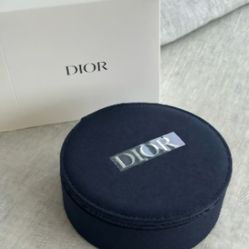 DIOR Beauty Round Vanity Pouch Makeup Mirror Bag Travel Case

