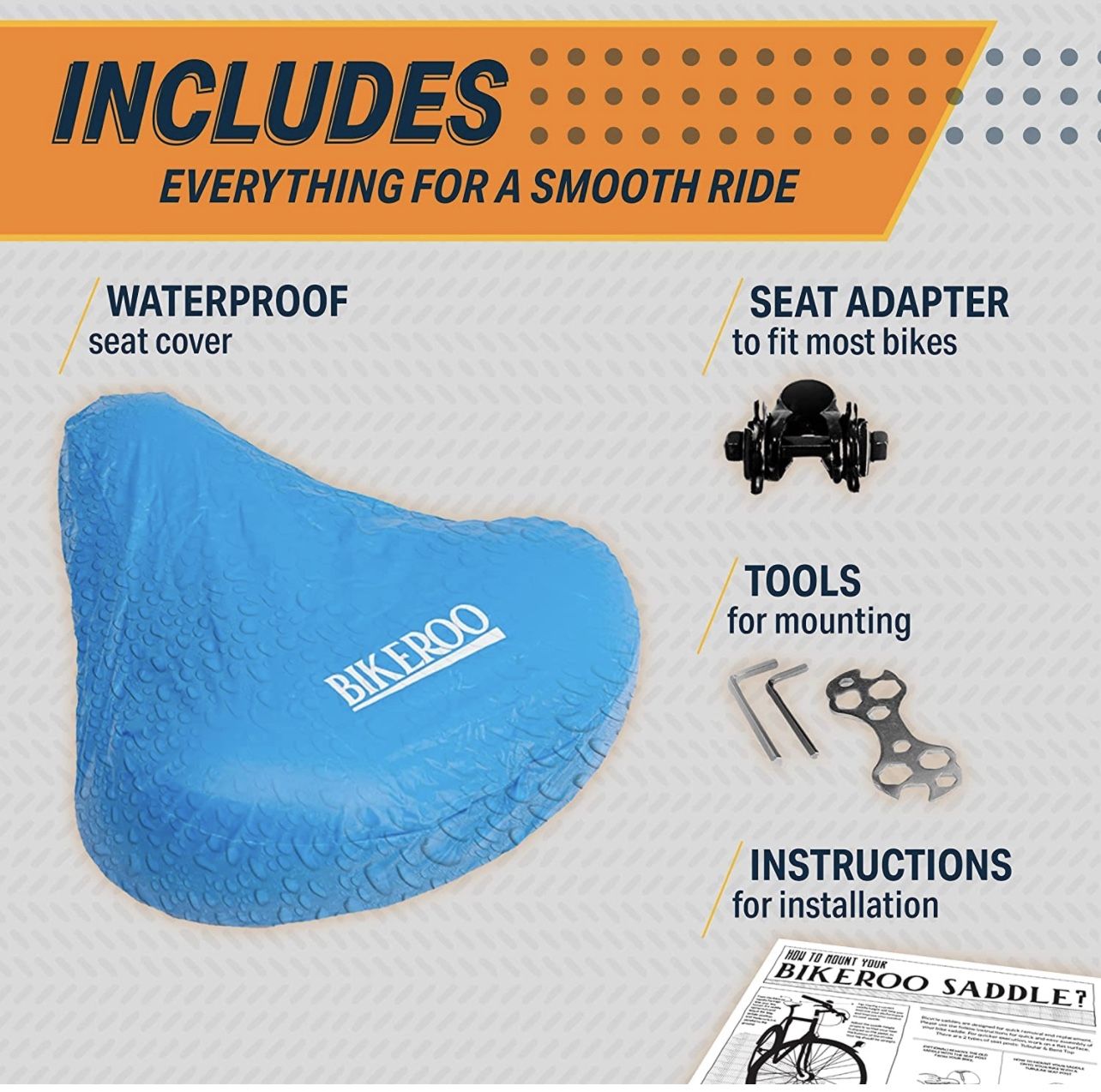 Oversized Bike Seat - Compatible with Peloton, Exercise or Road Bikes - Bicycle Saddle Replacement with Wide Cushion for Men & Womens Comfort