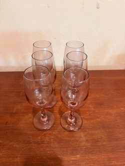 Set of 6 Tinted Wine Glasses