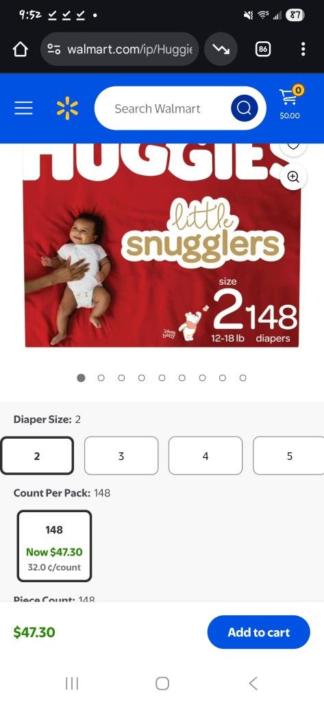 Huggies Little Snugglers Baby Diapers, Size 2, 148 Ct