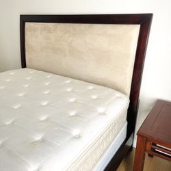 Queen Bed Frame and Mattress/Box Spring - Complete Set, Priced to Sell!