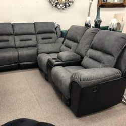 Earhart Slate Reclining Living Room Set