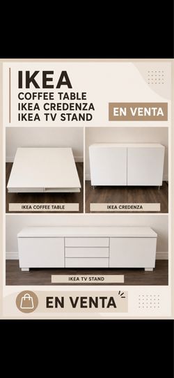 Coffe table, tv stand and credenza IKeA