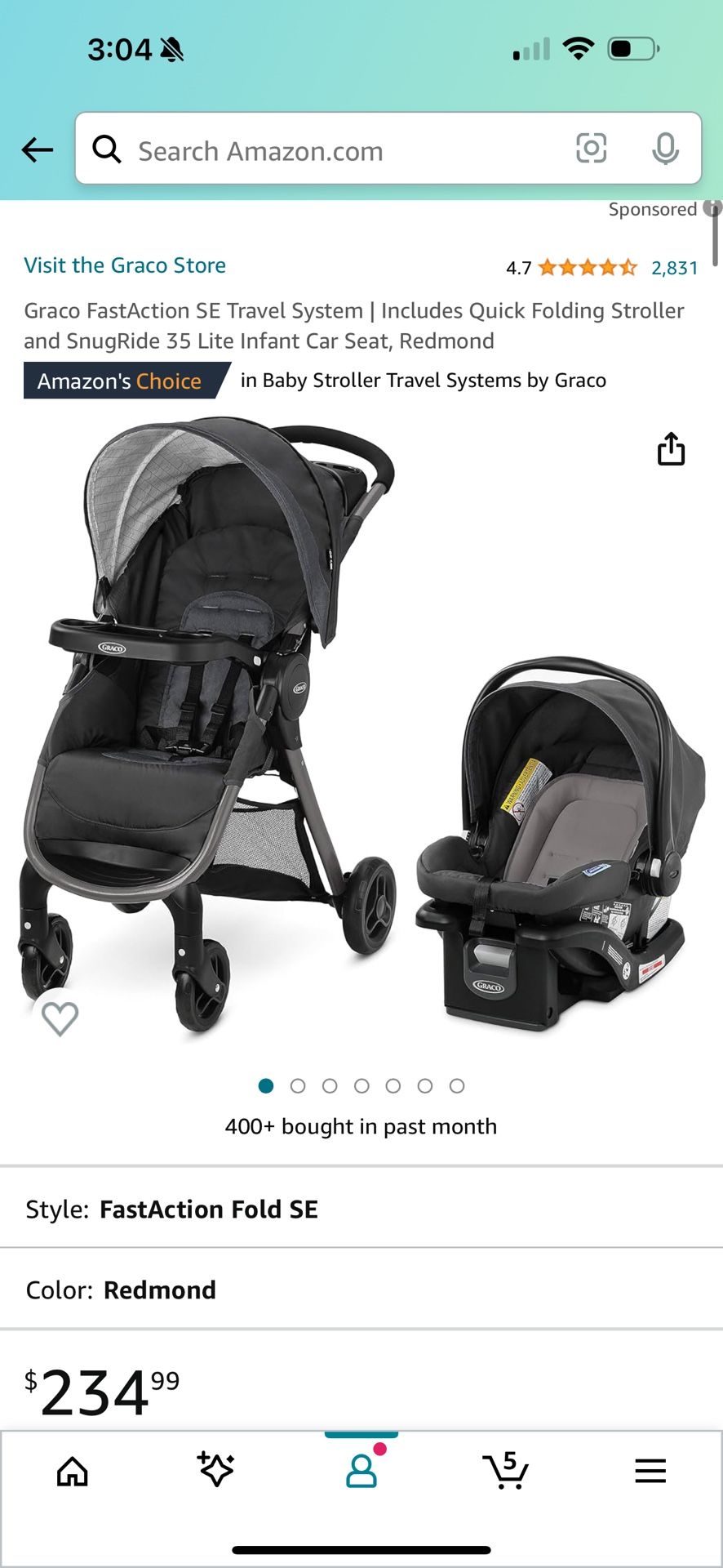 Graco FastAction SE Travel System Includes Quick Folding Stroller and SnugRide 35 Lite Infant Car Seat Redmond for Sale in Miami FL OfferUp