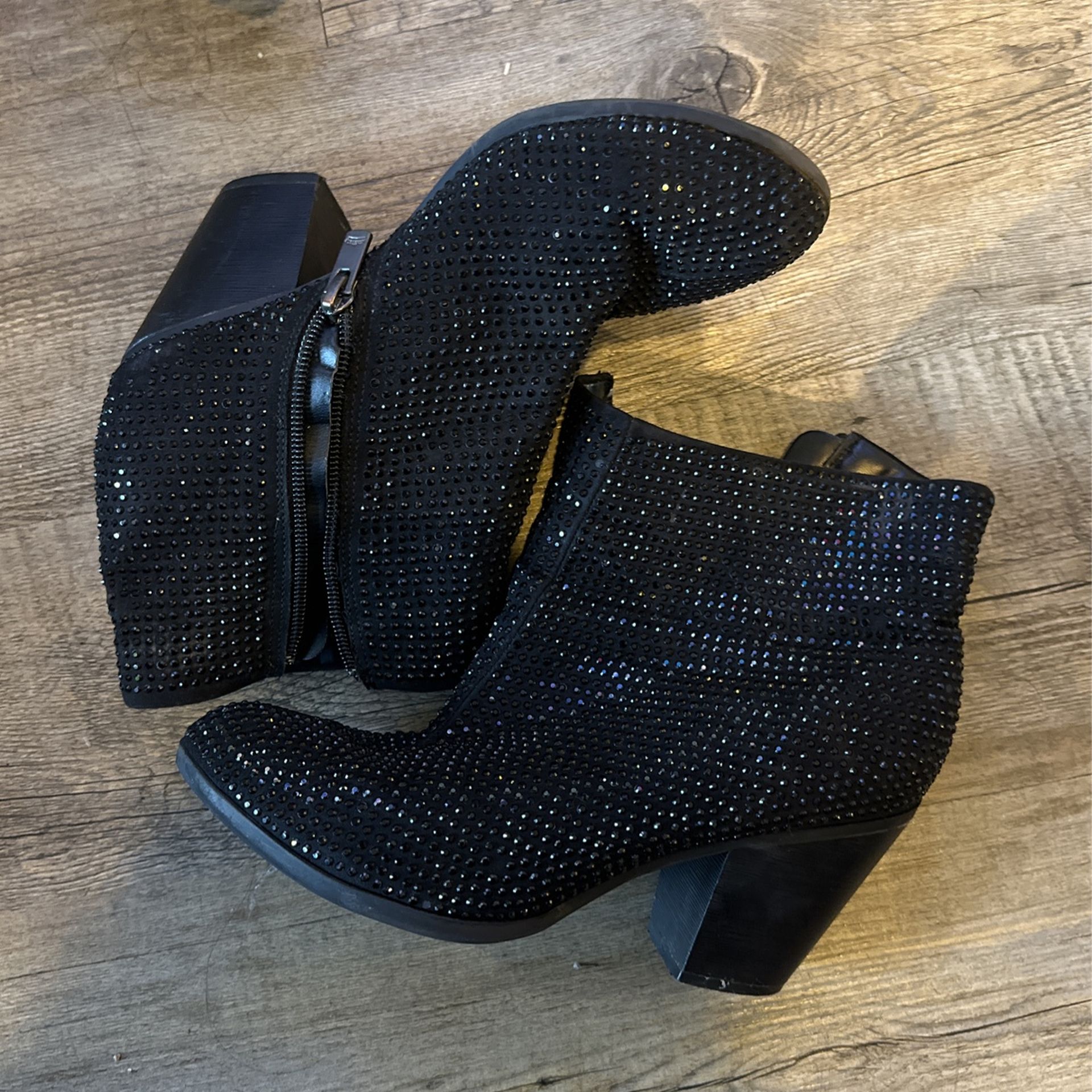 Juicy Booties Black Stoned And Blinged Out.