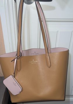 Kate Spade New York Reversible Tote Bag – Tan & Blush Pink