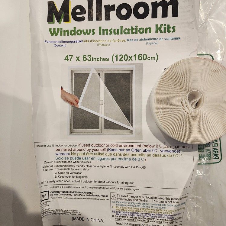 Adjustable Window Insulation Kit 47inX63in(120X160cm) for Winter Keep Cold Out