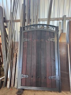 Wood and Wrought Iron Garden Gate