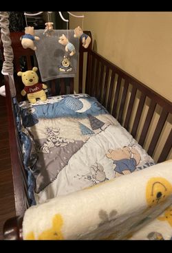 Crib, glider rocking chair, changing table