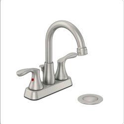 4 in. Centerset 2-Handle High-Arc Bathroom Faucet in Brushed Nickel