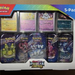 POKEMON PALDEAN FATES MINI TINS SEALED COSTCO BUNDLE BUBBLE MEW