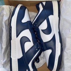 Navy & White Nike Dunk Low sz 10
