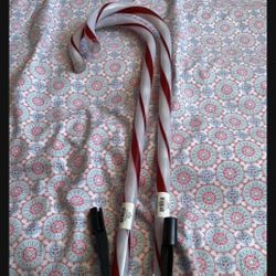 Lighted Candy Cane White With Red Stripes