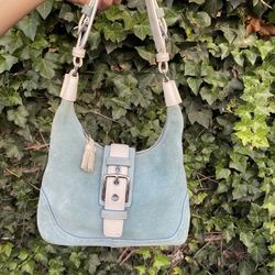 Suede coach purse