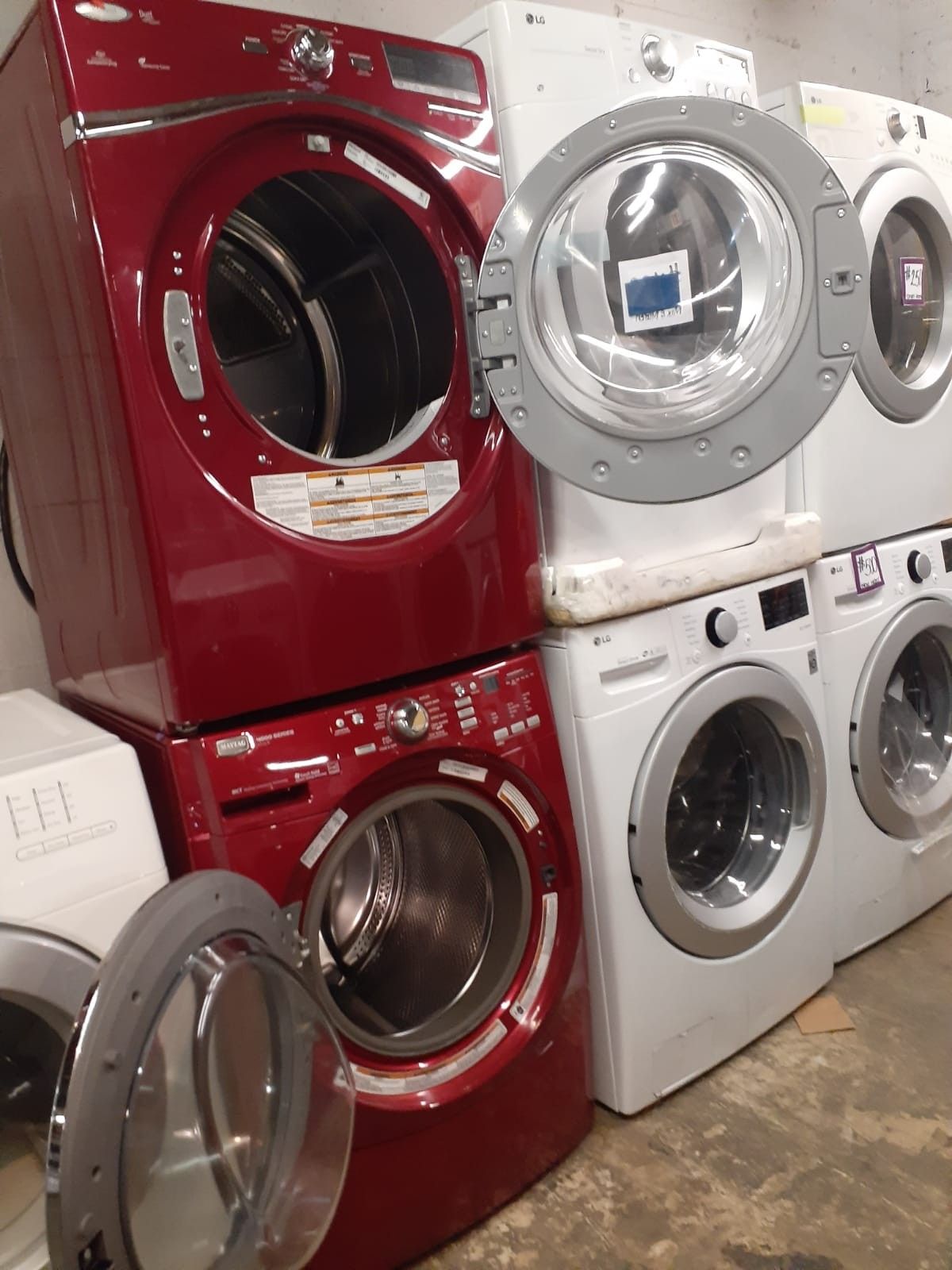 Mix and match front load washer and dryer set working perfectly with 4 months warranty