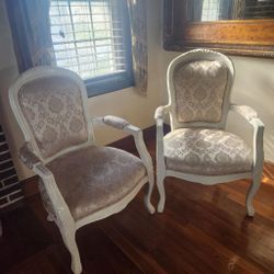 White Victorian Chair Set Of 2 