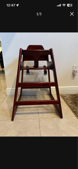 Thunder Group Baby High Chair Harness Straps, Wide Stance, Wood, Mahogany Finish,