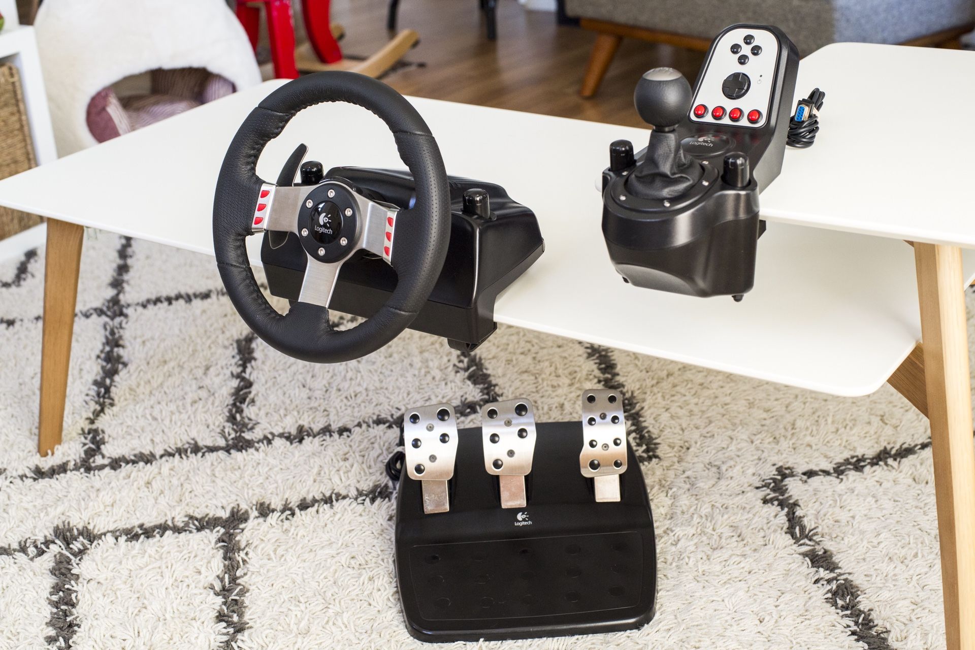 Logitech G27 Force Feedback Wheel, shifter and pedals