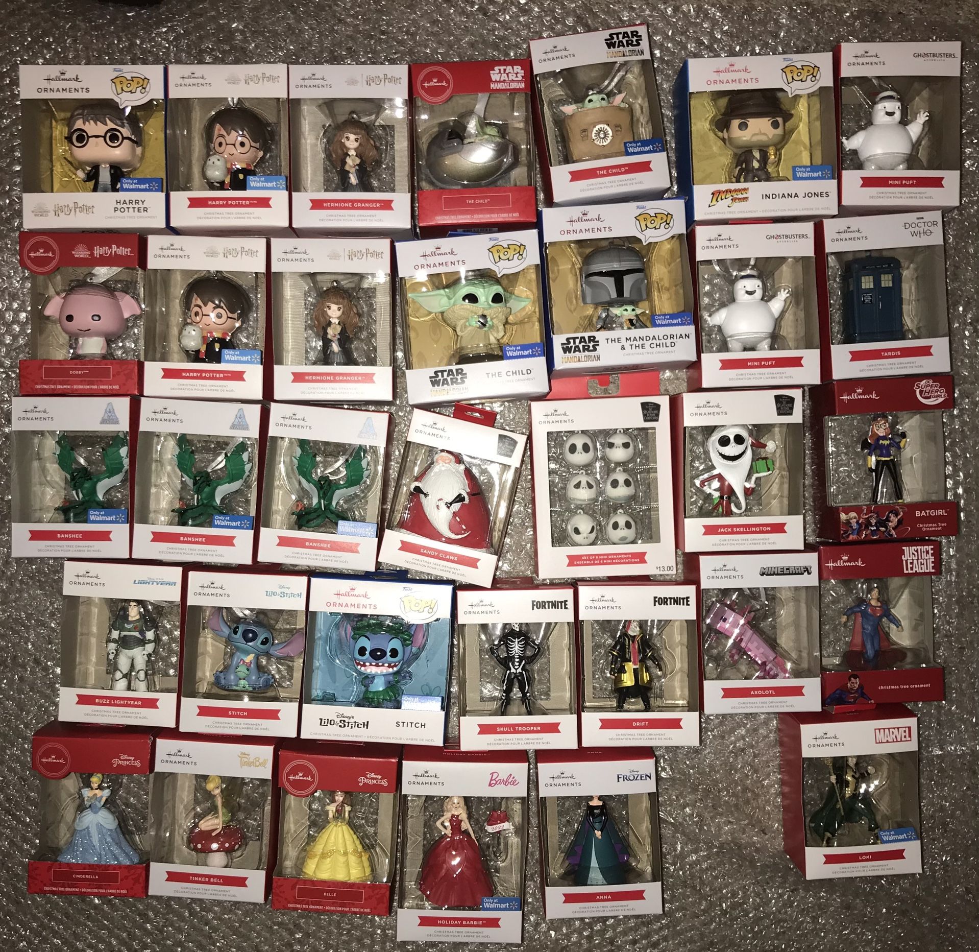 Hallmark and Funko Pop Christmas Ornaments 5-10 Each