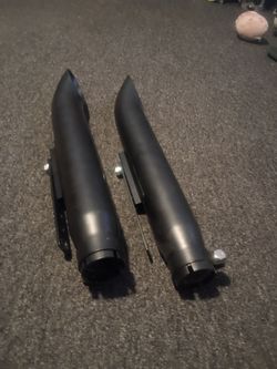 20 " slash cut black motorcycle slip on exhaust