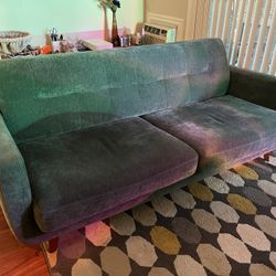 Allie Midnight Jade Green Fabric Sofa, chair and ottoman- Separate Or Bundle