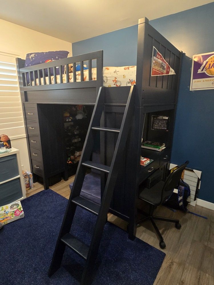 Twin Loft Bed With Desk And Chesr